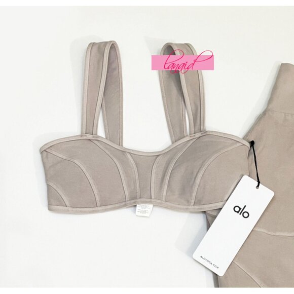 BUNDLE Alo Washed Alosoft Sunray Bra & High-Waist Legging Grey Sky Wash SET XS - Picture 11 of 16